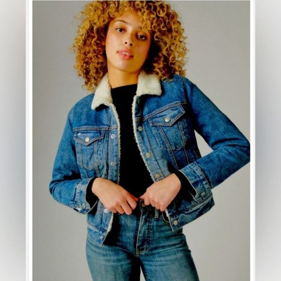 C.E. Schmidt Jackets & Blazers - C.E. Schmidt WorkWear Denim Sherpa Lined Trucker Jean Jacket